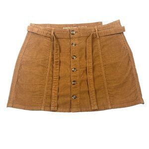 American Eagle A Line Skirt Womens 14 Reg High Rise Super Stretch Corduroy Mini